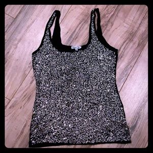 Black + Silver Sequin Tank